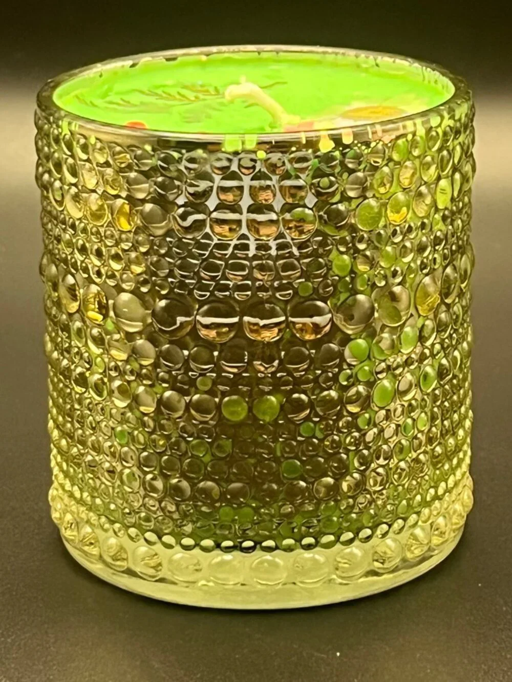 Pressed Botanical Textured Glass Candle Meadow Bright